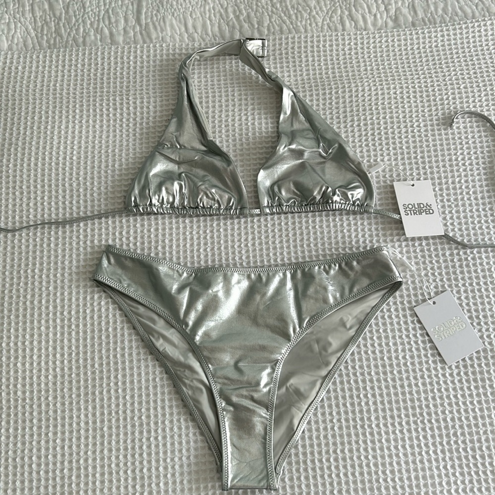 Solid & Striped Metallic Nani bikini never worn with tags